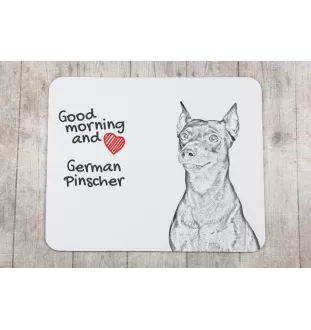 Pinscher allemand - tapis de souris personnalisé avec impression, tapis de souris personnalisé avec chien, accessoire unique pour employé de bureau de la marque Art-Dog