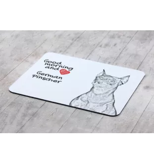 Deutscher Pinscher - Mauspad mit Druck, personalisiertes Mauspad mit Hund, einzigartiges Gadget für Büroangestellte von Art-Dog.