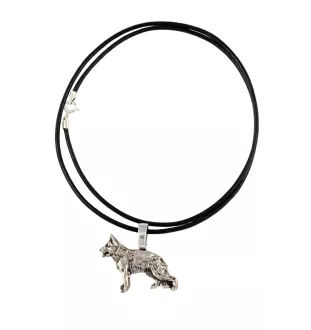 Deutscher Schäferhund II - Hundehalsband, versilberter Anhänger für den Hundeliebhaber, dezenter Schmuck von Art-Dog