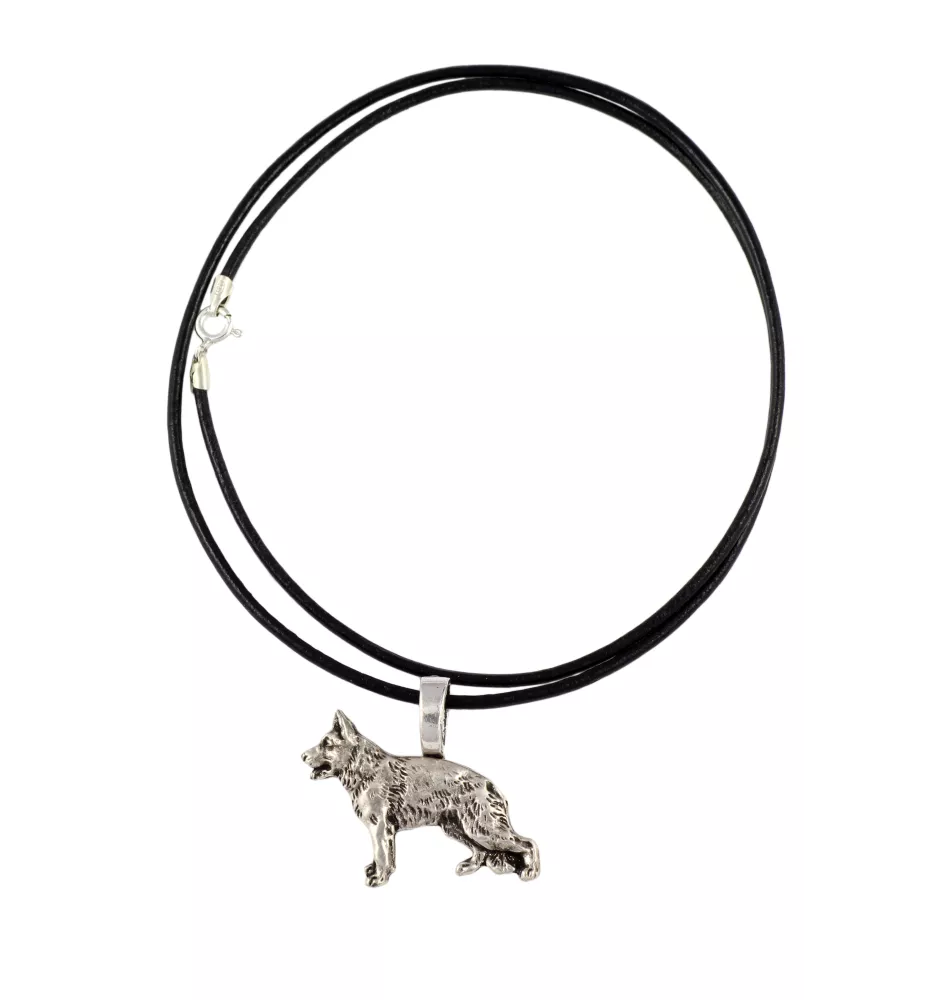 Deutscher Schäferhund II - Hundehalsband, versilberter Anhänger für den Hundeliebhaber, dezenter Schmuck von Art-Dog