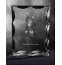 German Pinscher - crystal with a picture of a dog, glass statuette with a picture, unique frame with a picture from Art-Dog brand