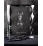 German Pinscher - crystal with a picture of a dog, glass statuette with a picture, unique frame with a picture from Art-Dog brand