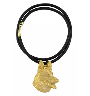 Deutscher Schäferhund - Hundehalsband, vergoldeter Anhänger für Hundefans, einzigartiger Schmuck der Marke Art-Dog