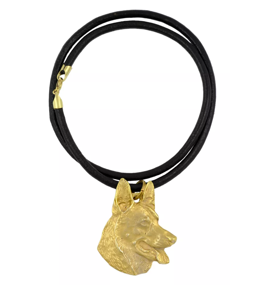 Deutscher Schäferhund - Hundehalsband, vergoldeter Anhänger für Hundefans, einzigartiger Schmuck der Marke Art-Dog