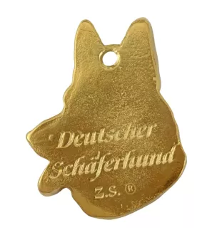 German Shepherd Dog, Alsatian Wolf Dog - Dog necklace, gold-plated pendant for dog fan, unique jewellery by Art-Dog brand