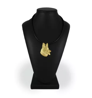 Berger allemand, Berger d'Alsace, Berger alsacien - Collier pour chien, pendentif plaqué or pour fan de chien, bijoux uniques de la marque Art-Dog