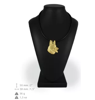 German Shepherd Dog, Alsatian Wolf Dog - Dog necklace, gold-plated pendant for dog fan, unique jewellery by Art-Dog brand