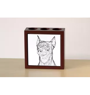 Pinscher allemand - porte-stylo avec chien, organiseur de bureau avec impression, décoration de bureau personnalisée de la marque Art-Dog