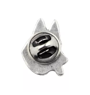 Berger allemand, Berger d'Alsace, Berger alsacien  - Broche chien argentée, épingle élégante, décoration de revers de veste par la marque Art-Dog