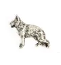 Deutscher Schäferhund II  - Versilberte Hundebrosche, elegante Anstecknadel, Jackenreversschmuck der Marke Art-Dog