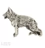 German Shepherd Dog, Alsatian Wolf Dog II  - Silver-plated dog brooch, elegant pin, jacket lapel decoration by Art-Dog brand