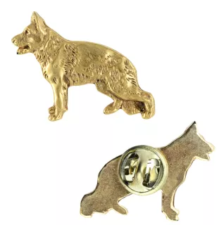 Deutscher Schäferhund II - Hundebrosche in dekorativer Box, elegante vergoldete Anstecknadel, Jackenbrosche der Marke Art-Dog
