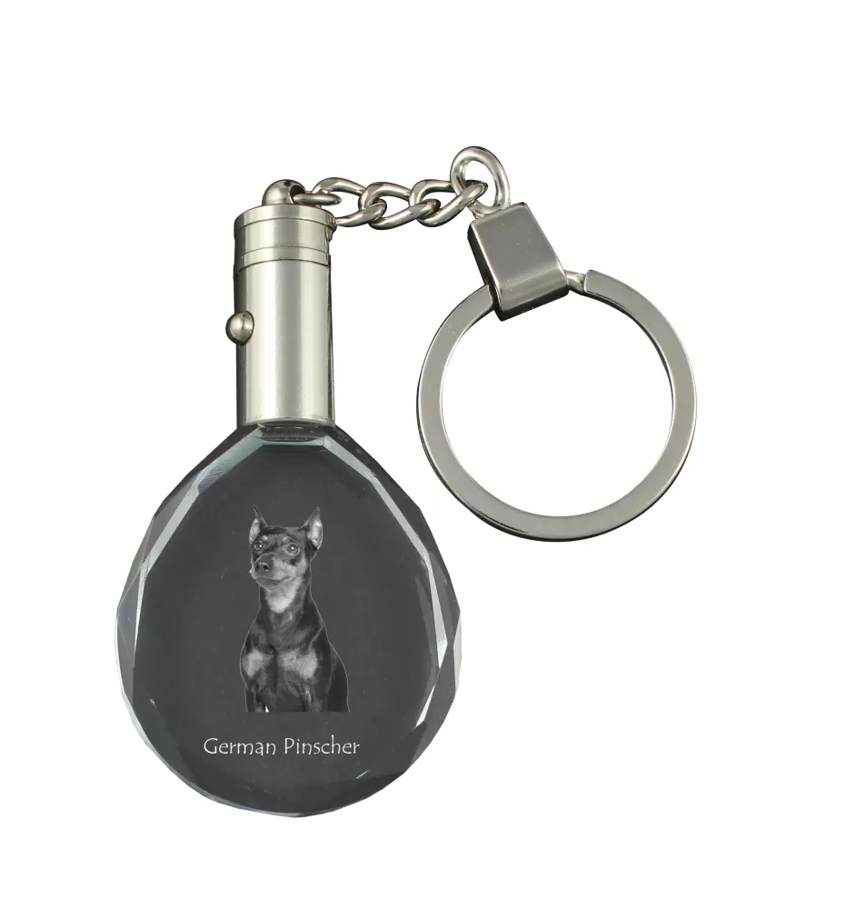 Pinscher allemand - pendentif avec une photo de chien, porte-clés en cristal dans une boîte cadeau, un cadeau unique par Art-Dog