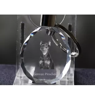Pinscher allemand - pendentif avec une photo de chien, porte-clés en cristal dans une boîte cadeau, un cadeau unique par Art-Dog