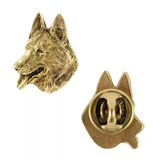Berger allemand, Berger d'Alsace, Berger alsacien - broche plaquée or, ornement élégant pour chien, broche unique de la marque Art-Dog