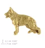 German Shepherd Dog, Alsatian Wolf Dog II - gold-plated pin brooch, elegant dog ornament, unique pin by Art-Dog brand