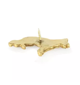 German Shepherd Dog, Alsatian Wolf Dog II - gold-plated pin brooch, elegant dog ornament, unique pin by Art-Dog brand