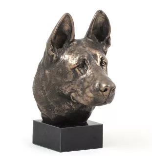 Deutscher Schäferhund - Hundestatue, Büste auf Steinsockel, Skulptur, Trophäe für Hundeausstellung der Marke Art-Dog