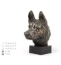 Berger allemand, Berger d'Alsace, Berger alsacien - Statue de chien, buste sur socle en pierre, sculpture, trophée pour exposition canine par la marque Art-Dog