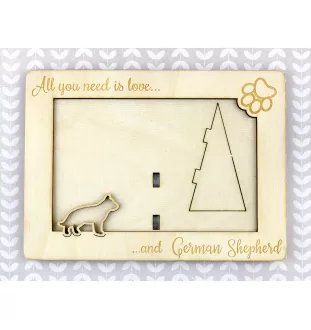 Deutscher Schäferhund - Fotorahmen, gravierter Holzrahmen, ein schönes Gadget für den Hundeliebhaber von Art-Dog