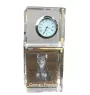 German Pinscher - crystal clock with a photo, a photo of a dog in crystal, personalized desk clock by Art-Dog brand