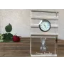 Pinscher allemand - une horloge en verre avec une photo, une photo de chien dans un cristal, une horloge de bureau personnalisée de la marque Art-Dog