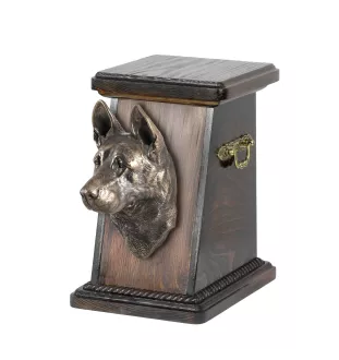 Berger allemand, Berger d'Alsace, Berger alsacien - urne pour les cendres d'un chien, une urne élégante avec une statuette, une urne commémorative avec un buste de chien de la marque Art-Dog