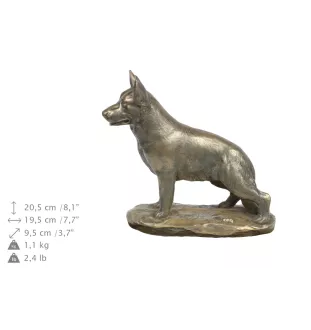 Deutscher Schäferhund eine Urne für die Asche des Hundes, eine Urne mit einer Statue, eine elegante Urne im klassischen Stil der Marke Art-Dog