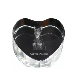 Pinczer średni serce kryształowe z psem Art-Dog