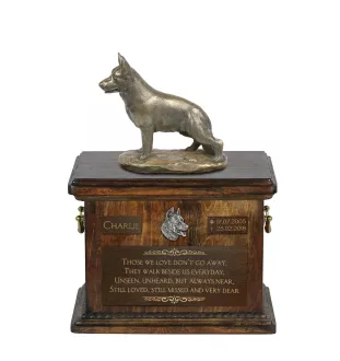 Berger allemand, Berger d'Alsace, Berger alsacien - urne pour les cendres de chien, urne avec une statuette, urne personnalisée pour les cendres de chien de la marque Art-Dog