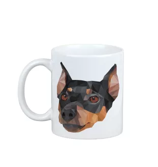 Deutscher Pinscher - Becher mit einem Bild und dem Schriftzug geometrischer Hund Art-Dog