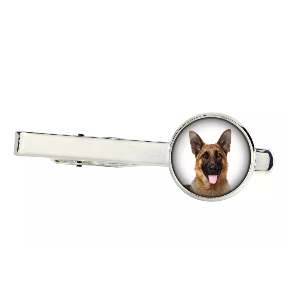 German Shepherd Dog, Alsatian Wolf Dog - tie clip, ornament, jewelry for an evening outfit by Art-Dog