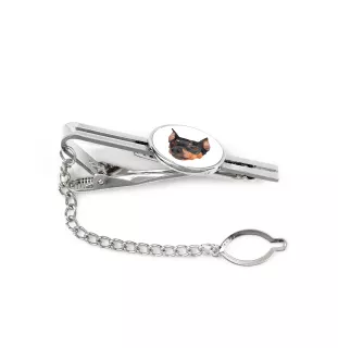 German Pinscher - geometric tie clip with a picture and inscription from Art-Dog
