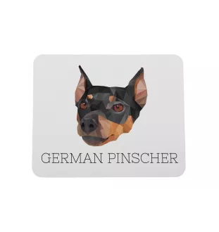 German Pinscher - geometric mouse pad with a picture and text by Art-Dog