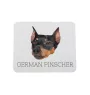 Deutscher Pinscher - geometrisches Mauspad mit Bild und Aufschrift von Art-Dog