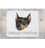 Deutscher Pinscher - geometrisches Mauspad mit Bild und Aufschrift von Art-Dog