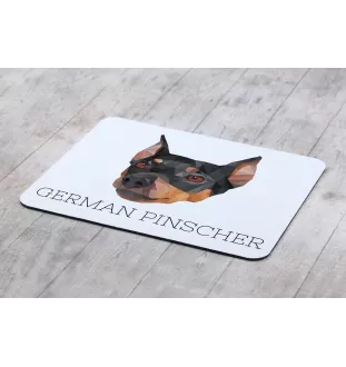 German Pinscher - geometric mouse pad with a picture and text by Art-Dog