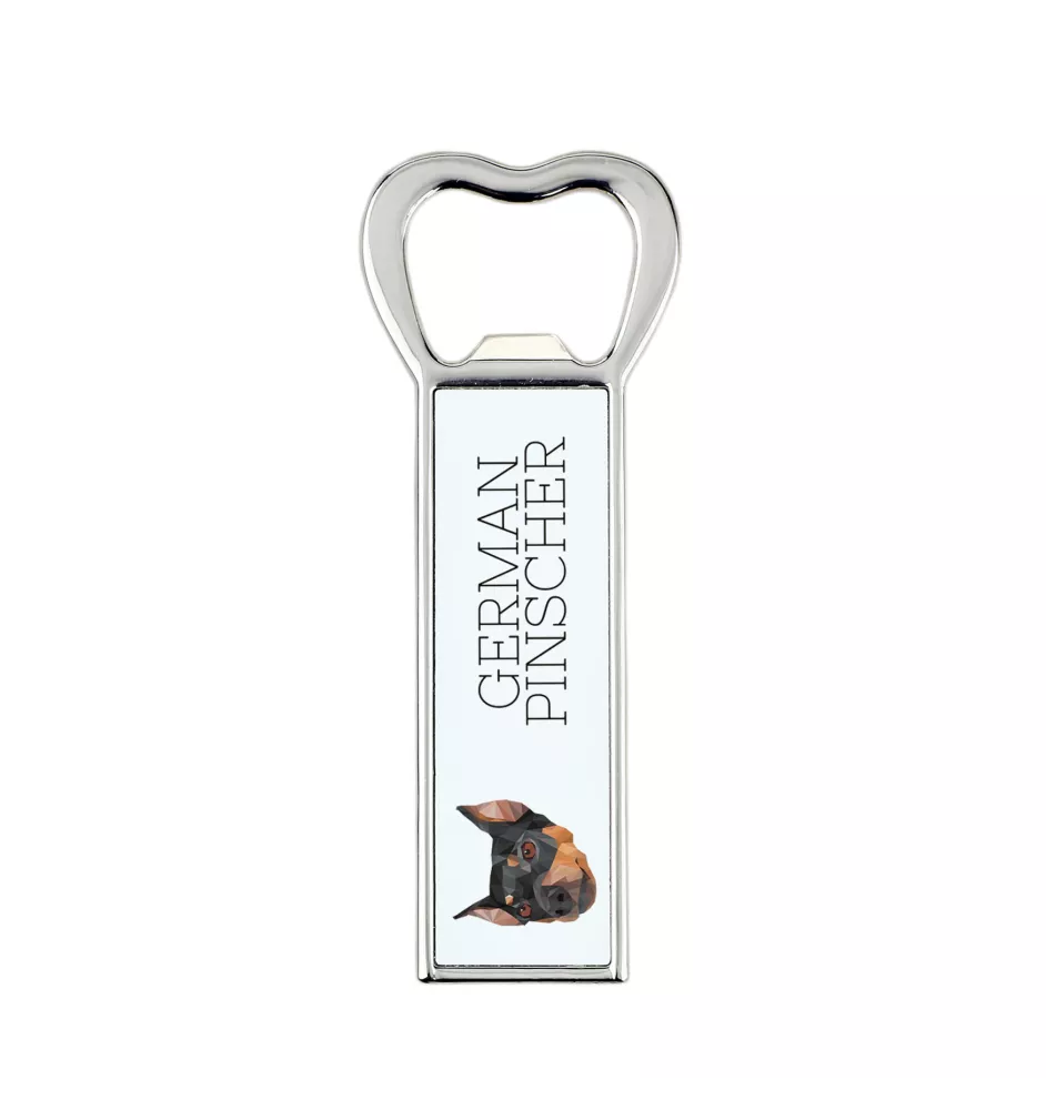 German Pinscher - bottle opener with a picture and inscription for beer by Art-Dog