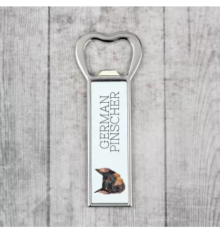German Pinscher - bottle opener with a picture and inscription for beer by Art-Dog