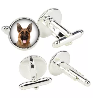Berger allemand, Berger d'Alsace, Berger alsacien - Boutons de manchette dans une boîte, bijoux faits à la main, produit de la marque Art-Dog