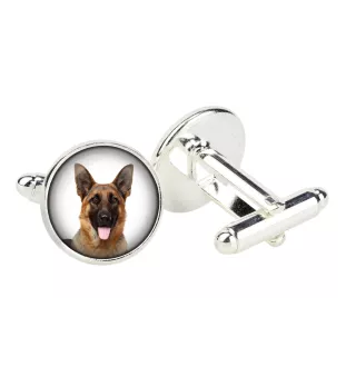 Berger allemand, Berger d'Alsace, Berger alsacien - Boutons de manchette dans une boîte, bijoux faits à la main, produit de la marque Art-Dog