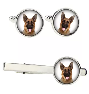 Berger allemand, Berger d'Alsace, Berger alsacien - Boutons de manchette et cravate avec votre photo, accessoire de costume, bijoux pour hommes de la marque Art-Dog.