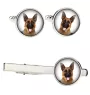 Deutscher Schäferhund Ärmelknöpfe und Krawatte mit Ihrem Foto, Anzugaccessoire, Herrenschmuck der Marke Art-Dog