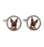 German Shepherd Dog, Alsatian Wolf Dog - cufflinks and tie with your photo, a suit decoration, men's jewelry from the Art-Dog brand.