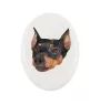 Pinscher allemand - une plaque avec une photo et un motif géométrique de la marque Art-Dog