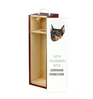 German Pinscher - geometric box with a picture and inscription for wine by Art-Dog