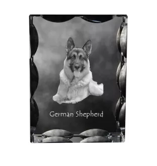 Deutscher Schäferhund - Kristall mit einem Hundebild, Glasstatuette mit einem Bild, einzigartiger Bilderrahmen der Marke Art-Dog