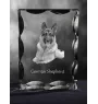 Berger allemand, Berger d'Alsace, Berger alsacien - cristal avec photo de chien, statuette en verre avec photo, cadre exceptionnel avec photo de la marque Art-Dog