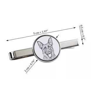 German Shepherd Dog, Alsatian Wolf Dog - tie clip with a dog, personalized tie clip, a unique gift for a man from the Art-Dog brand