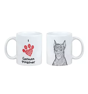 Pinscher allemand - tasse avec chien, une tasse adorable avec une illustration, un cadeau avec votre photo de la marque Art-Dog